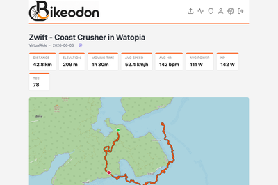 Activity detail — route map with stats overlay and HR chart; post to Mastodon in one click